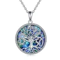 wholesale 925 Sterling Silver Abalone Shell Mother's Day Pendant Necklace for Her 50th Birthday Gifts-0-0