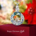 wholesale 925 Sterling Silver Zodiac Locket with Blue Topaz and Cubic Zirconia Funnel Keepsake Jewelry-0-3