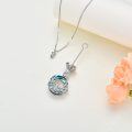 wholesale 925 Sterling Silver Zodiac Locket with Blue Topaz and Cubic Zirconia Funnel Keepsake Jewelry-0-5