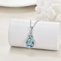 wholesale 925 Sterling Silver Abalone Shell Triquetra Pendant Necklaces for Women Irish Lucky Charm s 45cm Chain Length-0-3