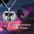 wholesale Sterling Silver Austrian Crystal Dragon Necklace for Women Girls-0-2