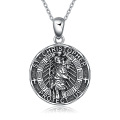 wholesale 925 Sterling Silver St Christopher Protect Us Religious Medal Necklace for Men Women Gifts-0-0