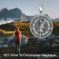 wholesale 925 Sterling Silver St Christopher Protect Us Religious Medal Necklace for Men Women Gifts-0-2