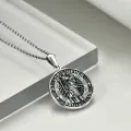 wholesale 925 Sterling Silver St Christopher Protect Us Religious Medal Necklace for Men Women Gifts-0-4