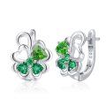 wholesale 925 Sterling Silver Green Crystal Clover Studs  for Women-0-0