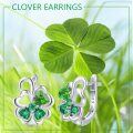 wholesale 925 Sterling Silver Green Crystal Clover Studs  for Women-0-2