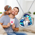 wholesale 925 Sterling Silver Abalone Shell Heart Pendant Necklace - Always Love You Forever Birthday Gift for Daughter from Dad and Mom-0-2