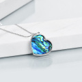 wholesale 925 Sterling Silver Abalone Shell Heart Pendant Necklace - Always Love You Forever Birthday Gift for Daughter from Dad and Mom-0-4