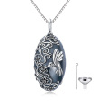 wholesale 925 Sterling Silver Blue Agate Hummingbird Tree of Life Cremation Jewelry Urn Pendant Necklace with Funnel and Fill Tool-0-0