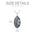 wholesale 925 Sterling Silver Blue Agate Hummingbird Tree of Life Cremation Jewelry Urn Pendant Necklace with Funnel and Fill Tool-0-1