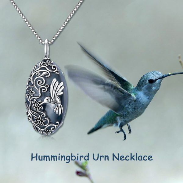 Sterling Silver Robin Bird Urn Necklace -2