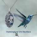 wholesale 925 Sterling Silver Blue Agate Hummingbird Tree of Life Cremation Jewelry Urn Pendant Necklace with Funnel and Fill Tool-0-2