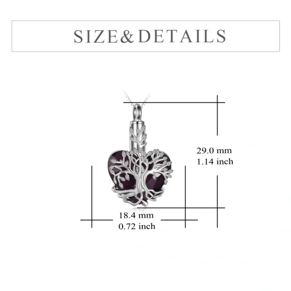 Sterling Silver Tree of Life Purple Crystal Urn Necklace-1