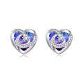 wholesale 925 Sterling Silver Moon & Star Studs with Purple Crystals - Romantic Gifts for Her-0-0