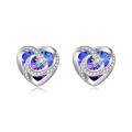 wholesale 925 Sterling Silver Moon & Star Studs with Purple Crystals - Romantic Gifts for Her-0-1