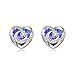wholesale 925 Sterling Silver Moon & Star Studs with Purple Crystals - Romantic Gifts for Her-0-2