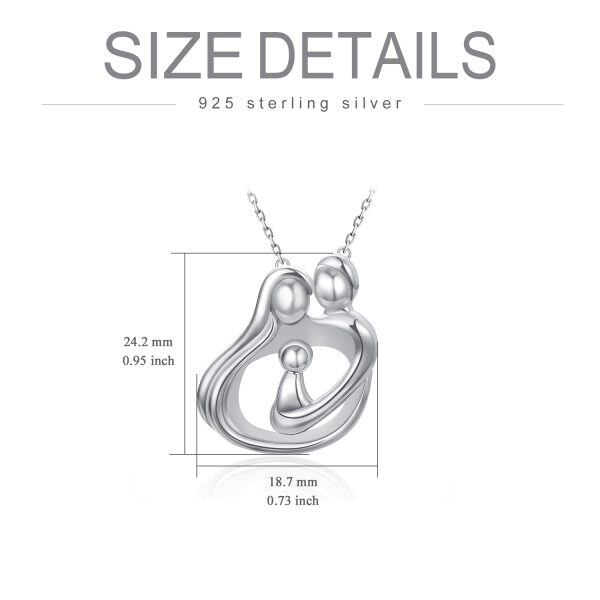 Sterling Silver Parent Child Pendant Necklace-1