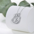 wholesale 925 Sterling Silver Heart Family Pendant Necklaces for Women Gifts for Mom Wife Sister Jewelry Accessories-0-4