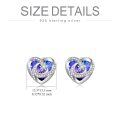 wholesale 925 Sterling Silver Moon & Star Studs with Purple Crystals - Romantic Gifts for Her-0-20