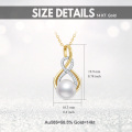 wholesale 14K Gold Freshwater Pearl Infinity Pendant Necklace with Diamonds - 16-18 inches gift for women-0-1