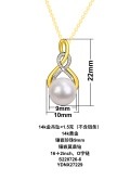 wholesale 14K Gold Freshwater Pearl Infinity Pendant Necklace with Diamonds - 16-18 inches gift for women-0-7