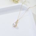 wholesale 14K Gold Freshwater Pearl Infinity Pendant Necklace with Diamonds - 16-18 inches gift for women-0-15