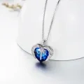wholesale 925 Sterling Silver Blue Heart Shape Austrian Crystal Caduceus LPN Pendant Necklace for Nurses Gifts-0-3