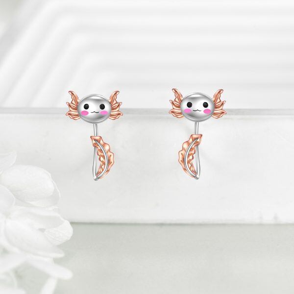 Sterling Silver Axolotl Jacket Earrings-3