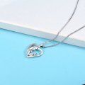 wholesale 925 Sterling Silver Love Heart Mother & Child Pendant Necklaces Birthdays Gifts for Mom Women Girls Jewelry Accessories-0-4