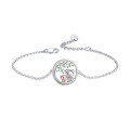 wholesale 925 Sterling Silver Elephant Family Tree Charm Bracelet for Mom & Daughter Gift Set-0-0