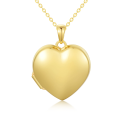wholesale 14K Gold Heart Shaped Pendant with Chain and Lockets for Women - 21 cm Long (Necklace)-0-0