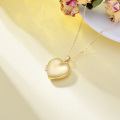 wholesale 14K Gold Heart Shaped Pendant with Chain and Lockets for Women - 21 cm Long (Necklace)-0-5