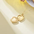wholesale 14K Gold Heart Shaped Pendant with Chain and Lockets for Women - 21 cm Long (Necklace)-0-6