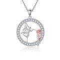 wholesale 925 Sterling Silver Fairy Butterfly & Rose Pendant Necklace for Women Girls-0-0