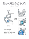 wholesale 925 Sterling Silver Blue Opal Heart Shaped Sea Turtle Pendant Necklace for Women Gifts-0-1