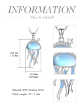 wholesale 925 Sterling Silver Moonstone Jellyfish Pendant Necklace with Chain - Valentines Day Gifts for Her-0-1