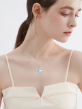 wholesale 925 Sterling Silver Moonstone Jellyfish Pendant Necklace with Chain - Valentines Day Gifts for Her-0-2