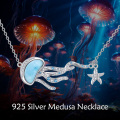 wholesale 925 Sterling Silver Larimar Jellyfish & Starfish Necklace - Ocean Inspired Jewelry for Women-0-2
