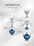 wholesale 925 Sterling Silver Heart & Infinity Blue Pearl Z Initial Pendant Necklace for Women-0-1