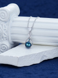 wholesale 925 Sterling Silver Heart & Infinity Blue Pearl Z Initial Pendant Necklace for Women-0-4