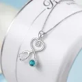 wholesale Sterling Silver Austria Crystals Stethoscope Necklace Medical Jewelry for Doctor Nurse Student - Rhodium Plated-0-12
