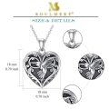 wholesale 925 Sterling Silver Heart Hummingbird Photo Locket Pendant with Chain and Gift Box - Personalized Engraving Available-0-1