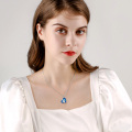 wholesale 925 Sterling Silver Blue Crystal Koala Heart Pendant Necklace Gift for Teenage Girls and Mothers-0-3