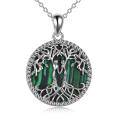 wholesale Sterling Silver Abalone Turquoise Tree of Life Sister Necklace-0-0