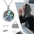 wholesale 925 Sterling Silver Abalone Shell Starfish Wave Cremation Keepsake Pendant Necklace with Funnel and Fill Tool-0-2