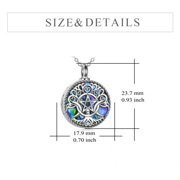 Sterling Silver Triple Moon Goddess Pendant Necklace-1