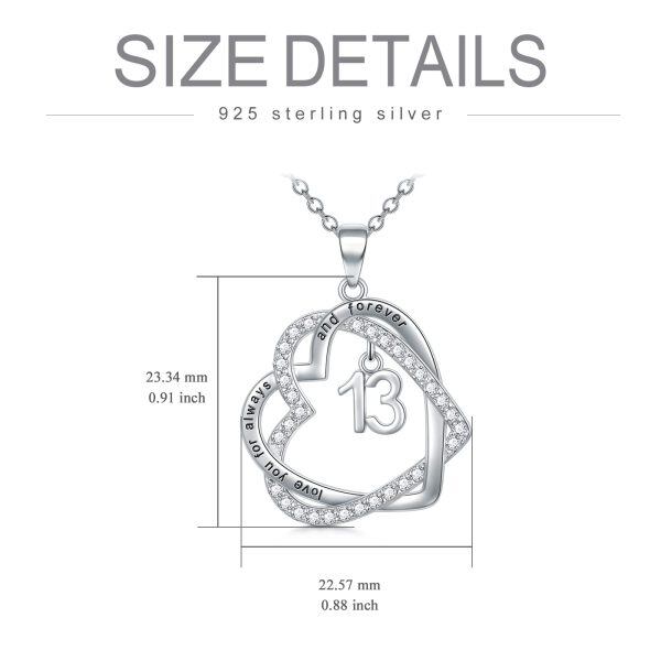 Sterling Silver Heart Pendant Necklace For 13th Birthday-1