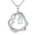 wholesale 925 Sterling Silver Heart-Shaped Love You Forever 15th Anniversary Pendant Necklace for Women-0-14