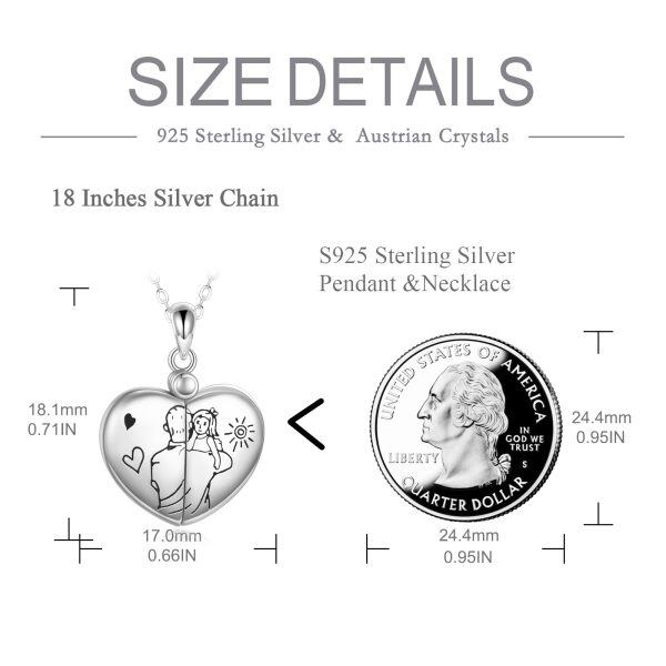 Sterling Silver Dad Daughter Locket Necklace-1