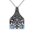 wholesale 925 Sterling Silver with Turquoise Stone Western Style Bohemian Pendant Necklace for Women-0-0